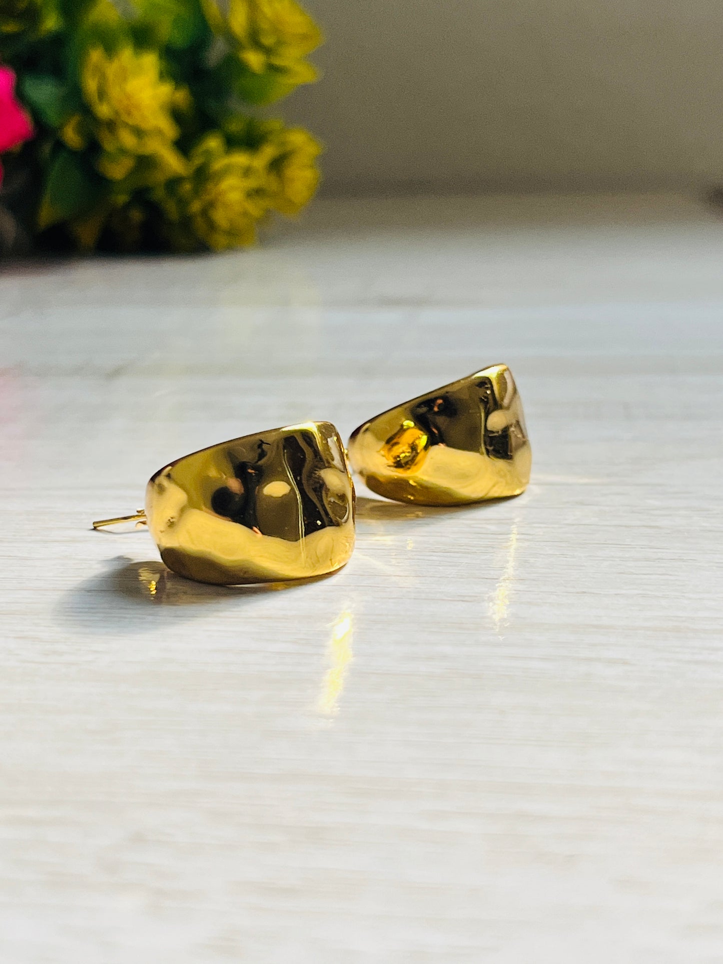 Sculpted Gold Hoops