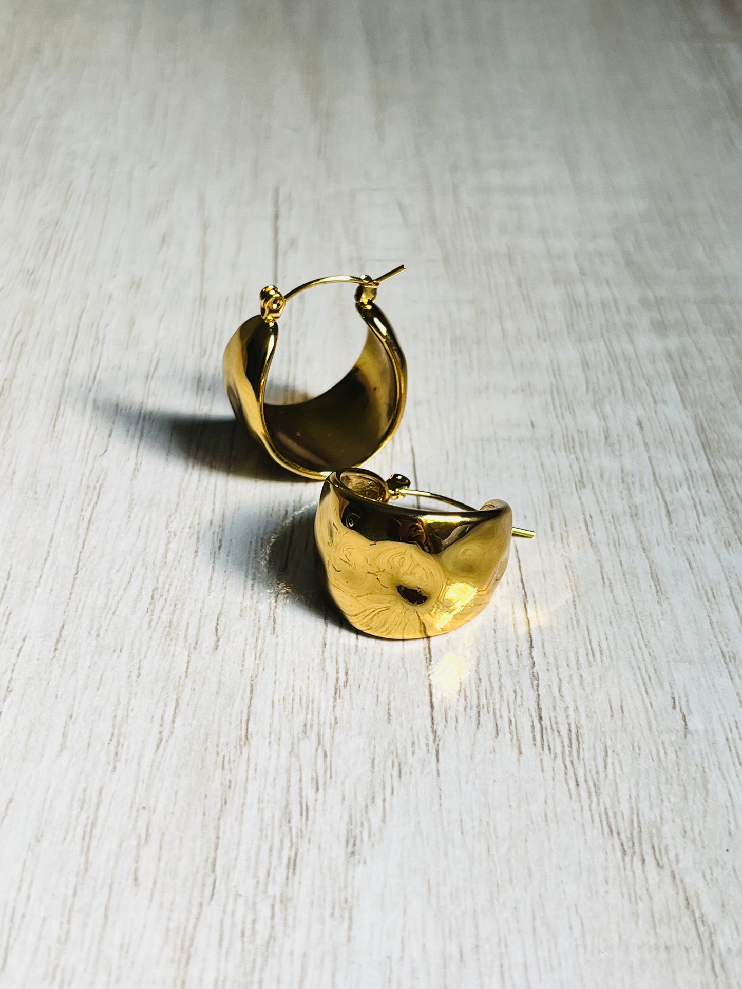 Sculpted Gold Hoops